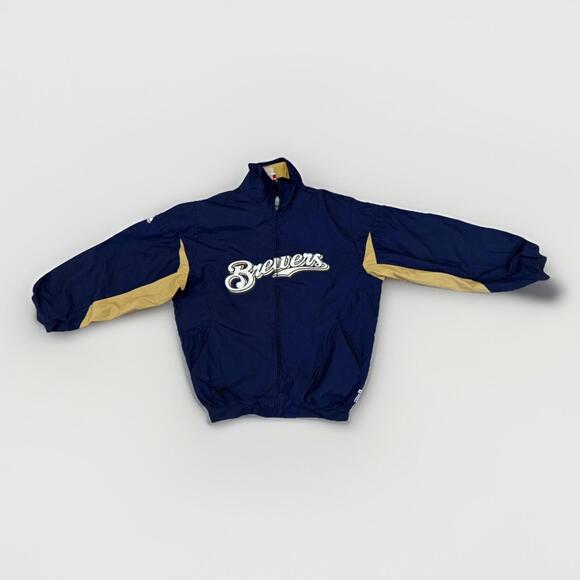 Other - Milwaukee Brewers MLB Authentic Collection Blue Windbreaker Jacket Therma Base